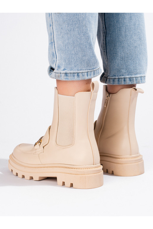 smilšu krāsas Sieviešu zābaki ar platformu