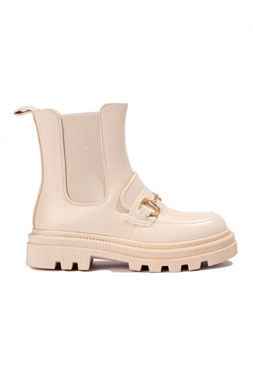 smilšu krāsas Sieviešu zābaki ar platformu