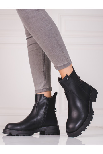 Melns Sieviešu zābaki no eko ādas 2