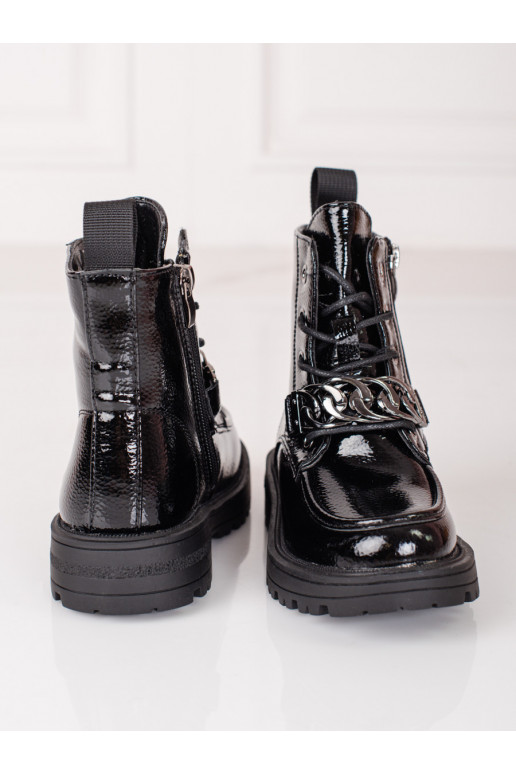 šņorējami zābaki  Melnas krāsas