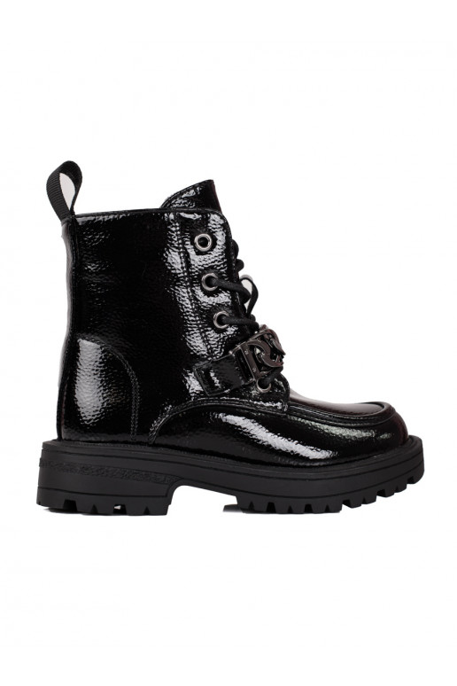 šņorējami zābaki  Melnas krāsas