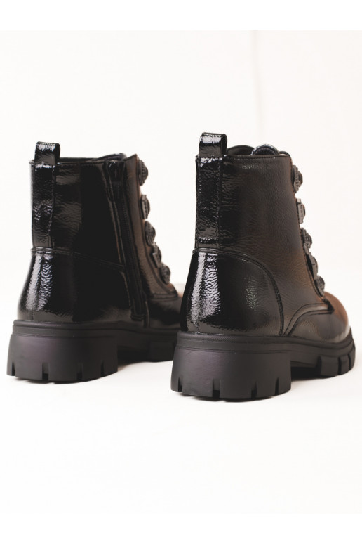 šņorējami zābaki   Melnas krāsas