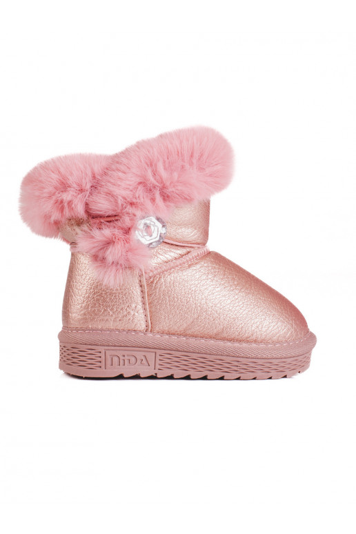 sniega apavi  ar kažokādu rozā krāsa