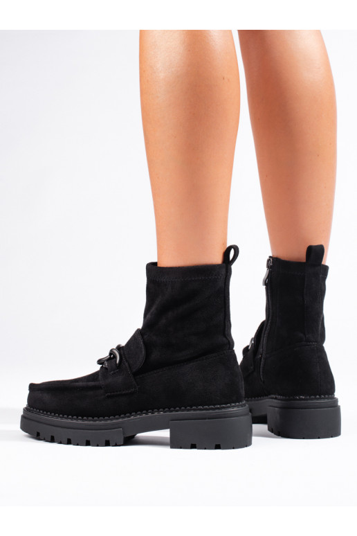 Melns sieviešu zābaki ar platformu 