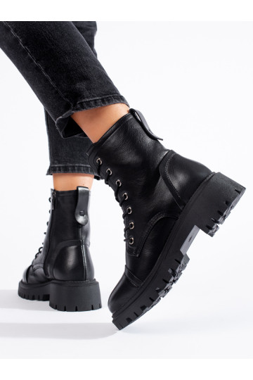 Melns sieviešu zābaki no eko ādas 2