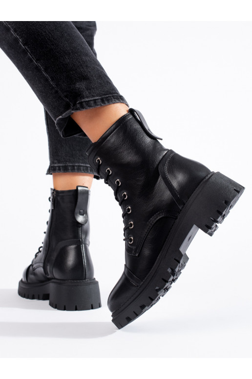 Melns sieviešu zābaki no eko ādas