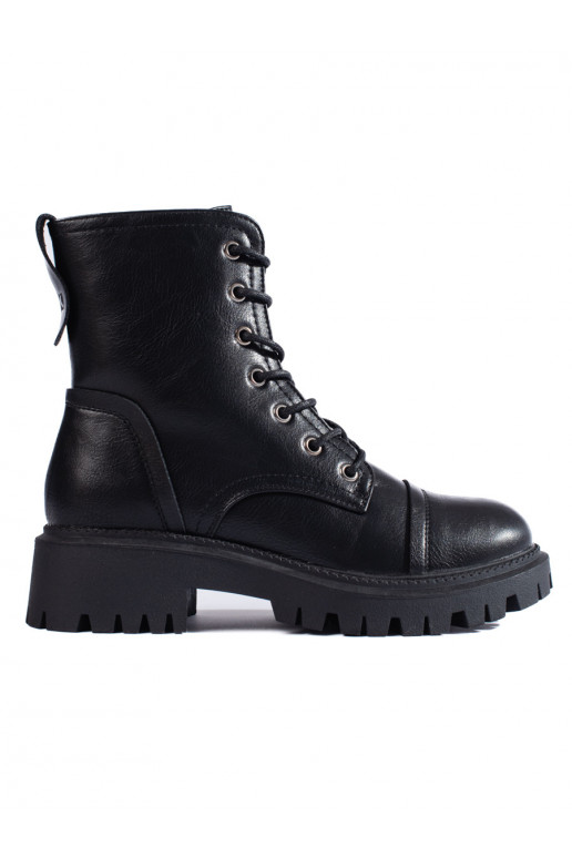 Melns sieviešu zābaki no eko ādas