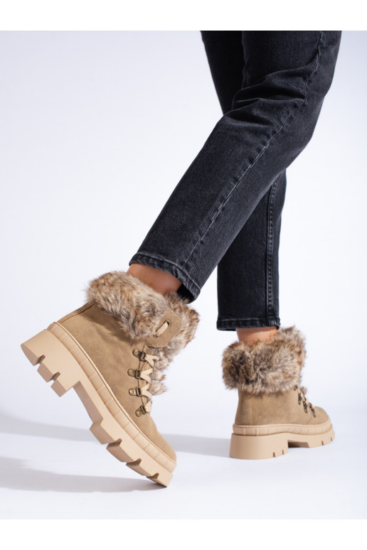 apavi  ar kažokādu brūnas krāsas