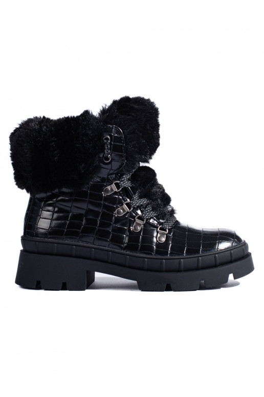 apavi  ar kažokādu Melnas krāsas