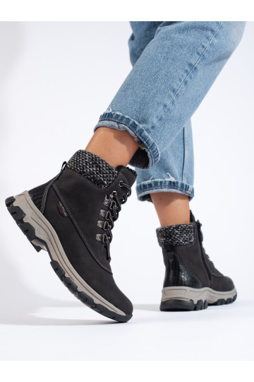 Melns  sieviešu apavi  ar platformu