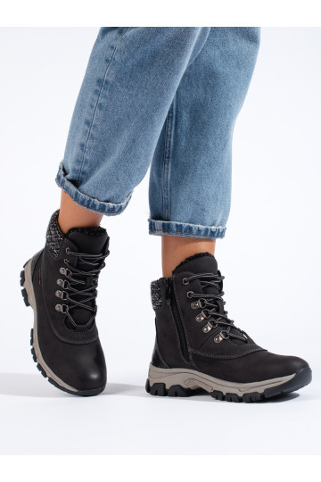 Melns  sieviešu apavi  ar platformu 2