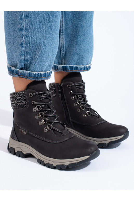 Melns  sieviešu apavi  ar platformu