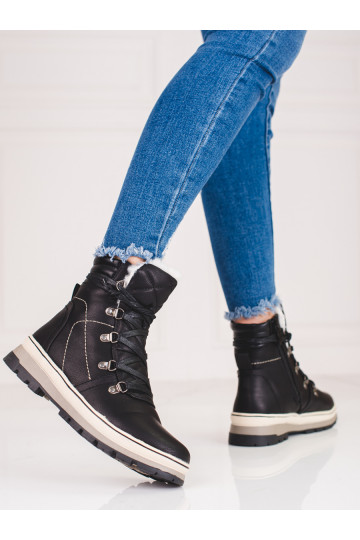 Melns Sieviešu zābaki ar siltinājumu