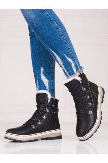 Melns Sieviešu zābaki ar siltinājumu 2