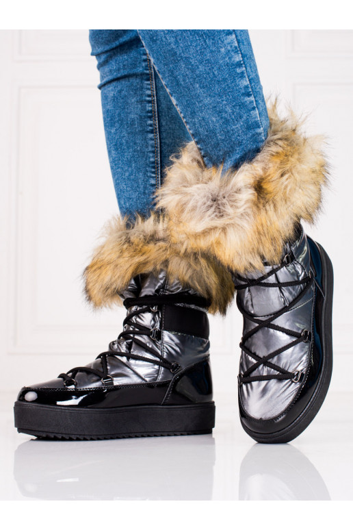 sniega apavi ar platformu  ar kažokādu 