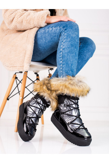 sniega apavi ar platformu  ar kažokādu  2