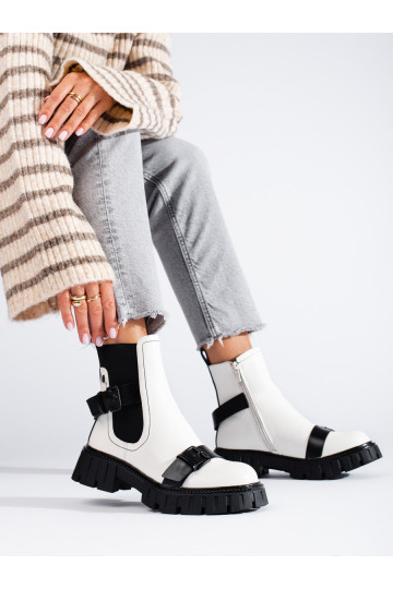 baltas krāsas Sieviešu zābaki ar platformu 2
