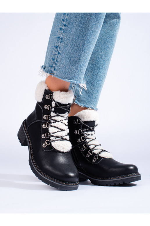 apavi  ar kažokādu Melnas krāsas