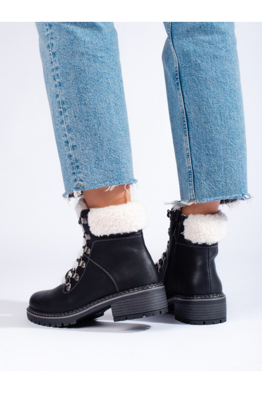 apavi  ar kažokādu Melnas krāsas