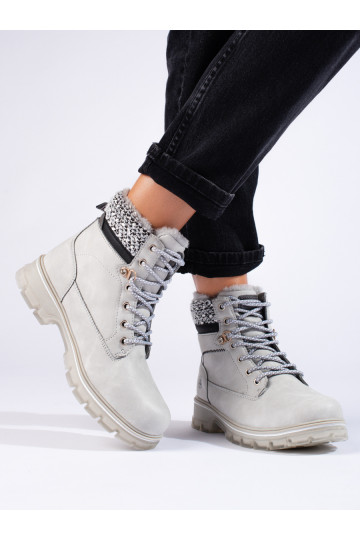 puszābaki  pelēkas krāsas ar kažokādu 2