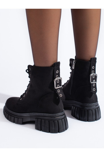 zamšādas  sieviešu apavi  ar platformu T.Sokolski Melnas krāsas 2