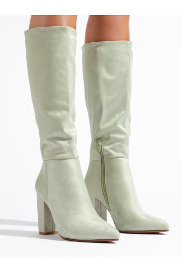 Sieviešu garie zābaki no eko zamšādas zaļš 2