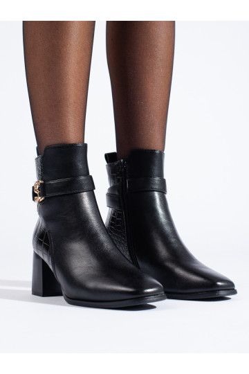 Eleganta stila Melnas krāsas sieviešu zābaki uz papēža 2