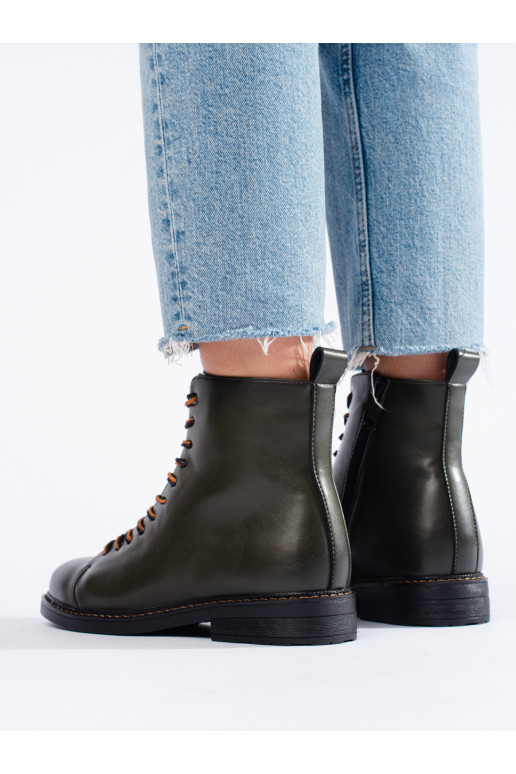 šņorējami zaļš sieviešu zābaki Vinceza