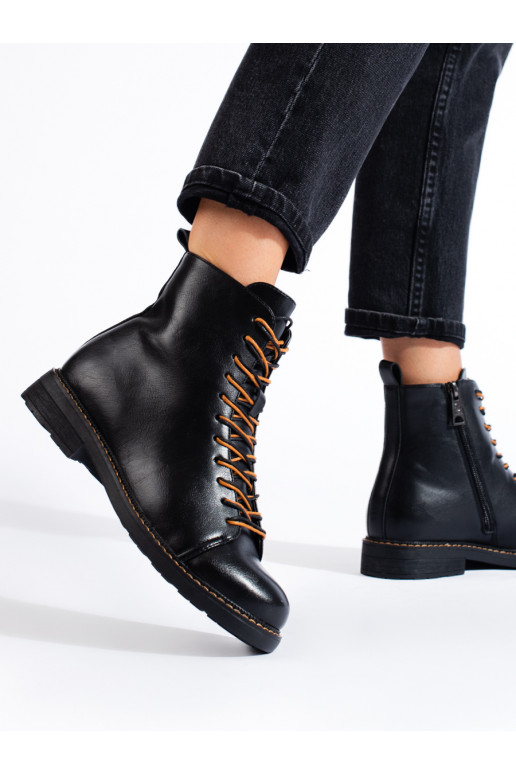 šņorējami Melnas krāsas sieviešu zābaki Vinceza