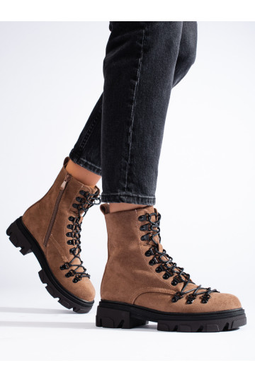 zamšādas  zābaki brūnas krāsas Vinceza 2