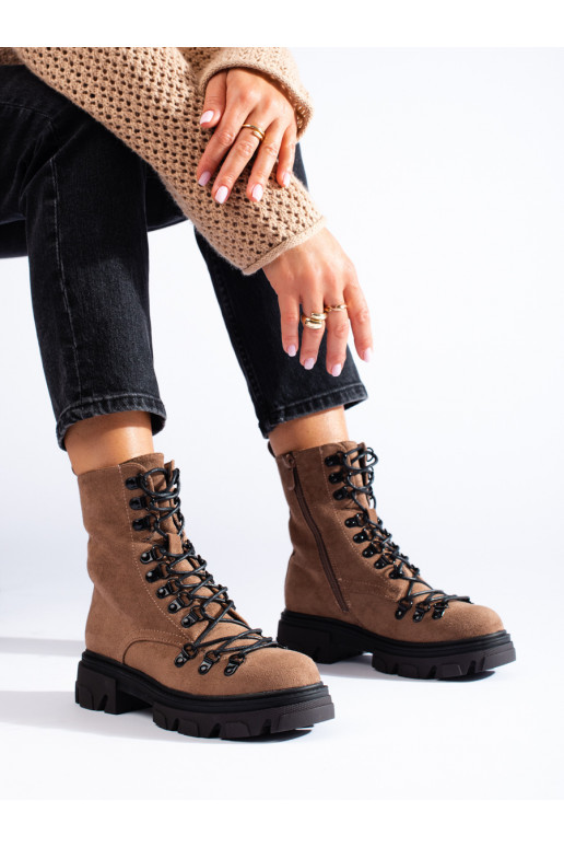 zamšādas  zābaki brūnas krāsas Vinceza