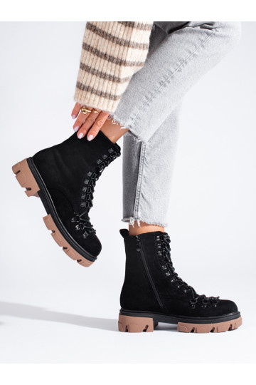 zamšādas  zābaki Melnas krāsas Vinceza