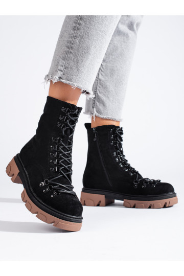 zamšādas  zābaki Melnas krāsas Vinceza 2