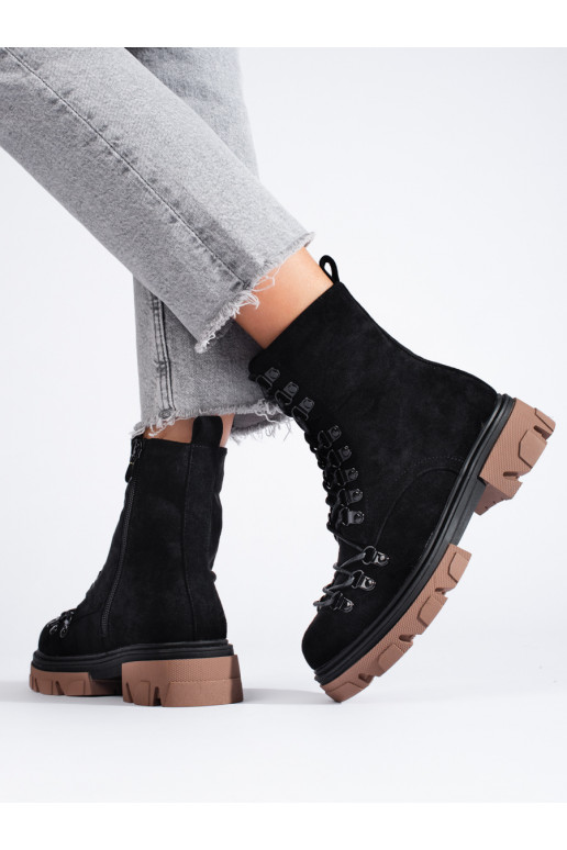 zamšādas  zābaki Melnas krāsas Vinceza