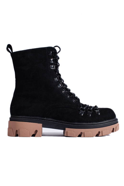 zamšādas  zābaki Melnas krāsas Vinceza