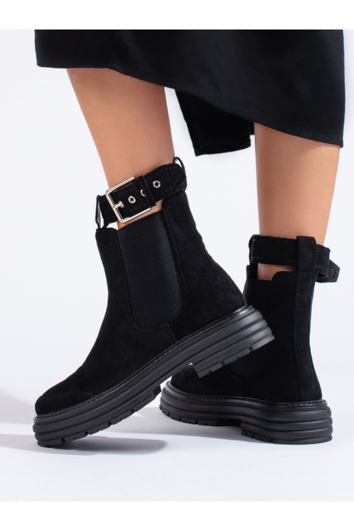 Melns  zābaki ar sprādzēm