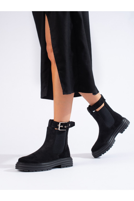 Melns  zābaki ar sprādzēm