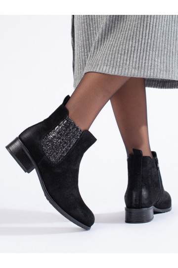 zamšādas Melnas krāsas Sieviešu zābaki 2