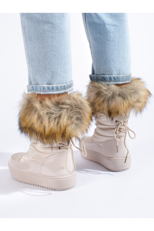   Sieviešu sniega zābaki ar kažokādu