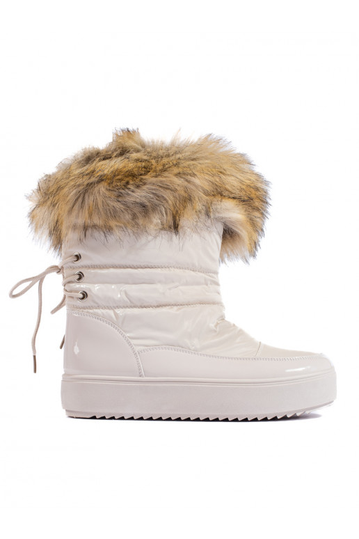   Sieviešu sniega zābaki ar kažokādu