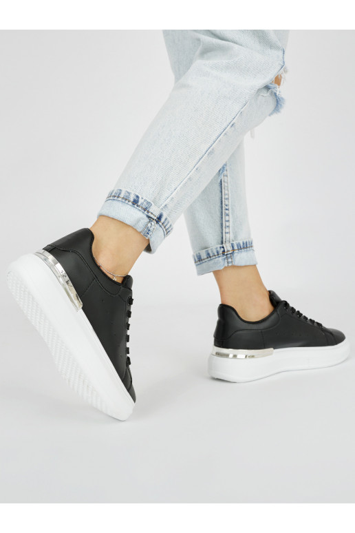 Melnas klasiska modeļa sieviešu kedas ar platformu