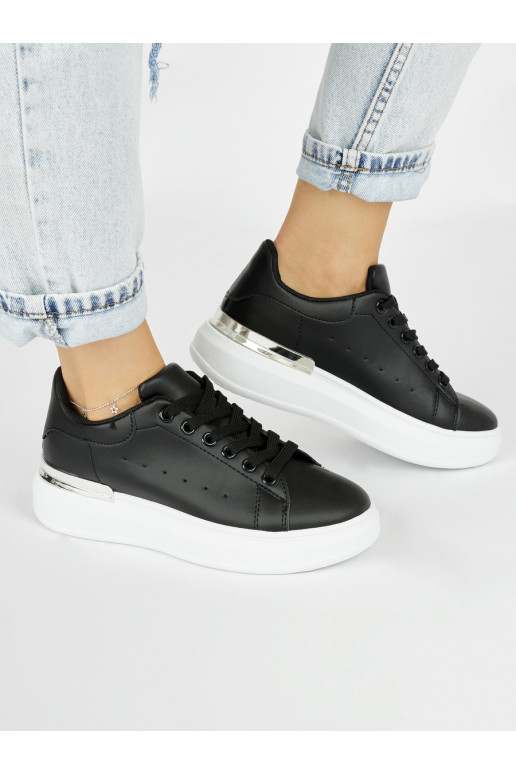 Melnas klasiska modeļa sieviešu kedas ar platformu