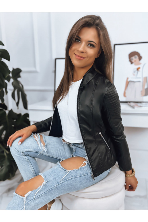 JAMIE sieviešu ādas jaka melna