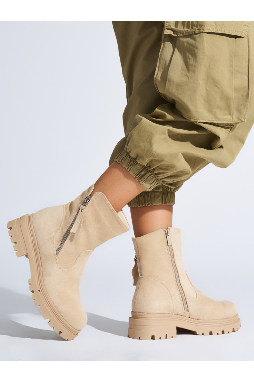 brūnas krāsas sieviešu zābaki z ozdobnym zamkiem