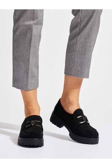 zamšādas Melnas krāsas sieviešu mokasīni 2