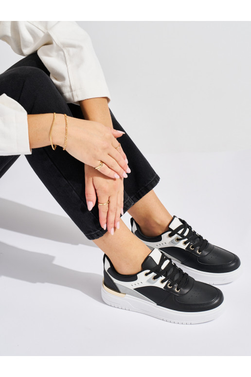 Melns  sieviešu apavi  ar platformu