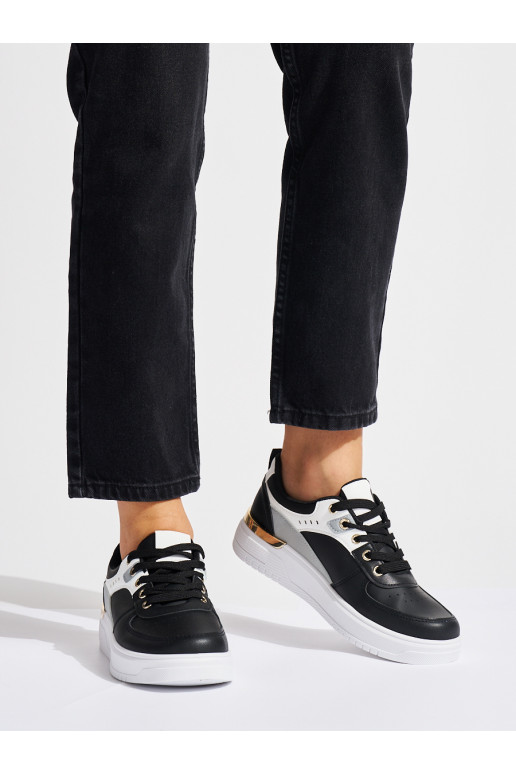 Melns  sieviešu apavi  ar platformu