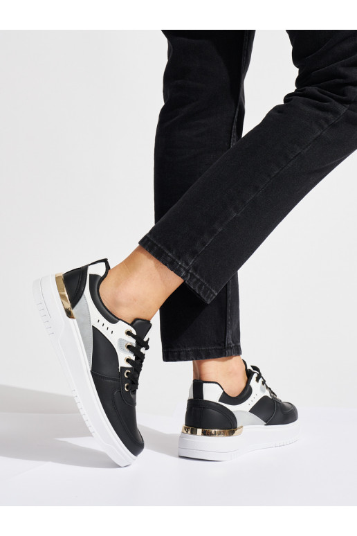 Melns  sieviešu apavi  ar platformu