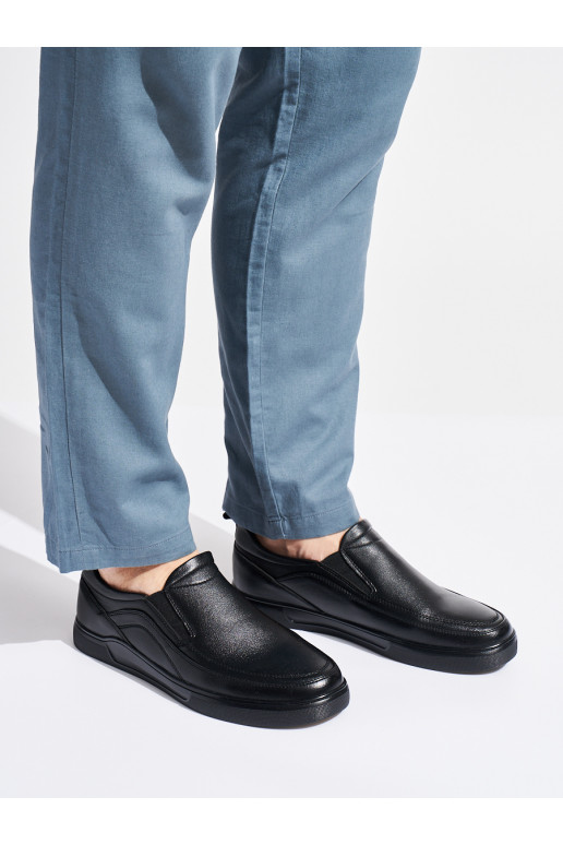 Melns mokasīni  no eko ādas