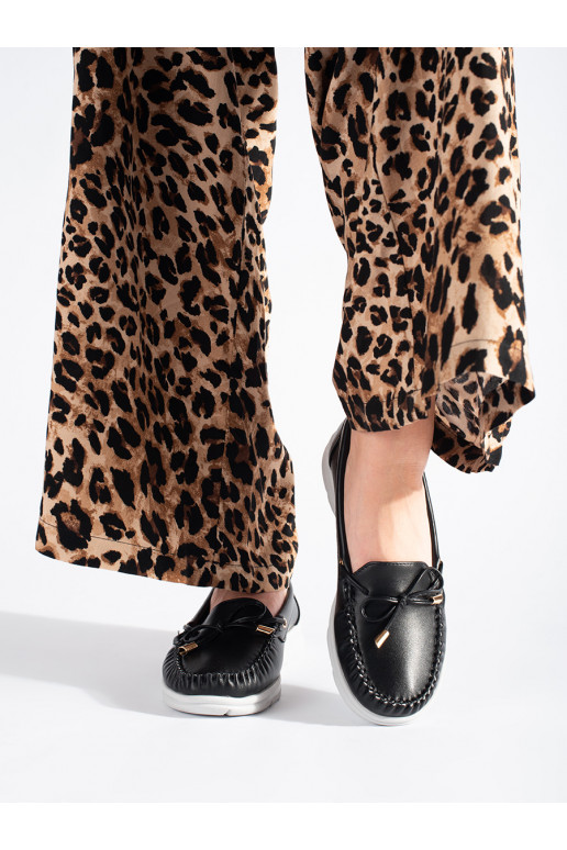 Melns Spīdīgi mokasīni